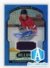 2020-21 Upper Deck Allure Blue Line Auto Jersey 86 Alexander Alexeyev RC #/75